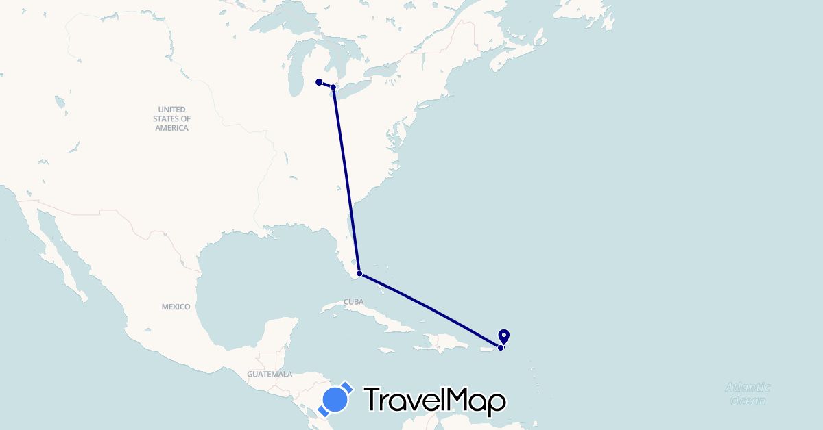 TravelMap itinerary: driving in United States, British Virgin Islands (North America)
